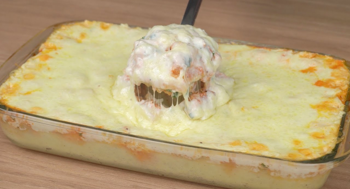 Purê Recheado com Frango uma delicia.