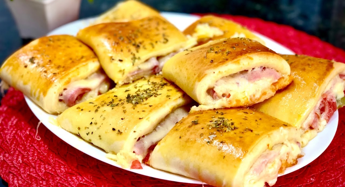 Joelho de presunto e queijo, ótima dica para um lanche da tarde para você fazer para a família e amigos