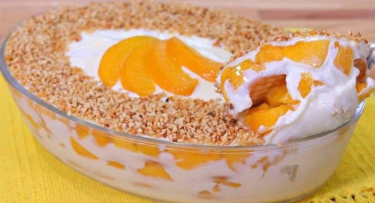 O melhor pavê de pêssego para seu fim de semana