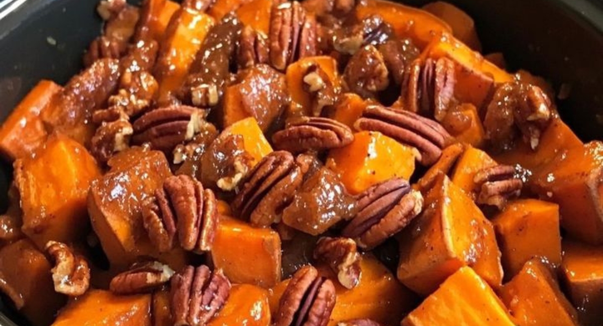 Sweet Potatoes with Cinnamon Pecan Glaze