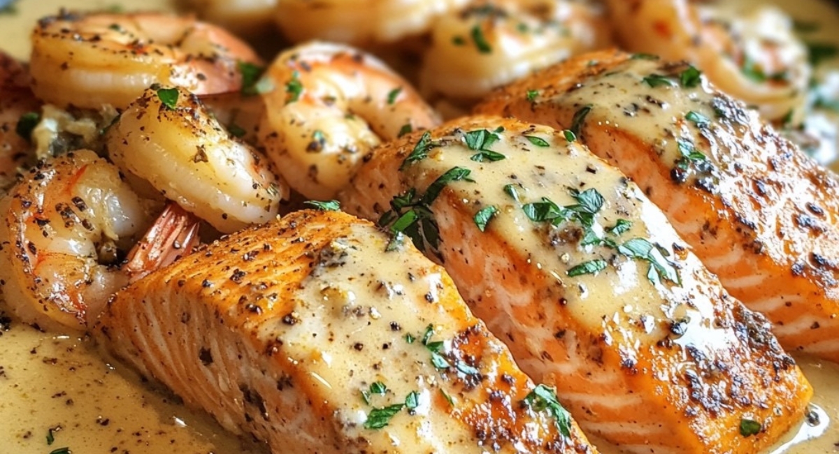  Saumon et Crevettes avec Sauce à la Crème Cajun