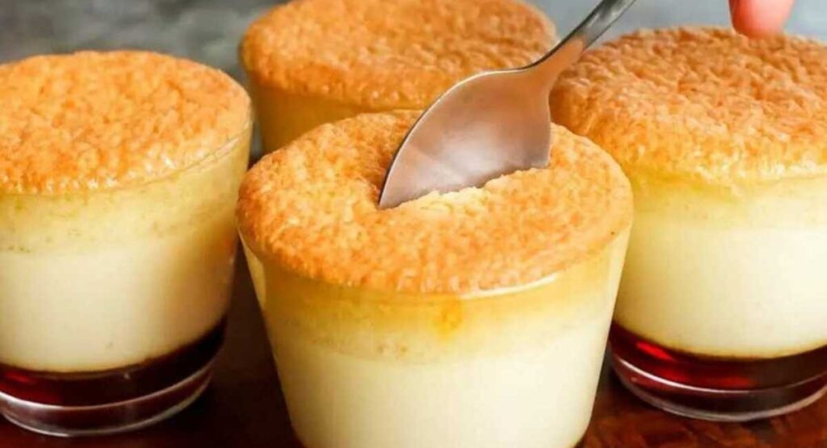 Pudim bolo no copinho facil, sem leite condensado, sem gelatina