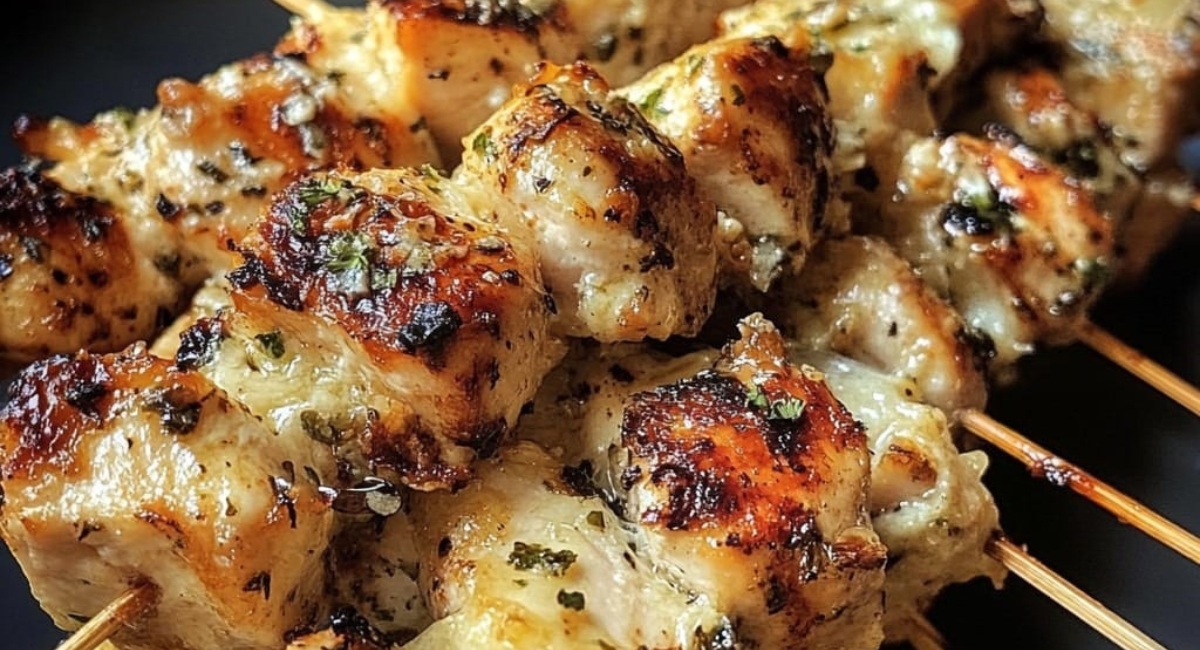 Les Brochettes de Poulet à l’Ail et au Parmesan