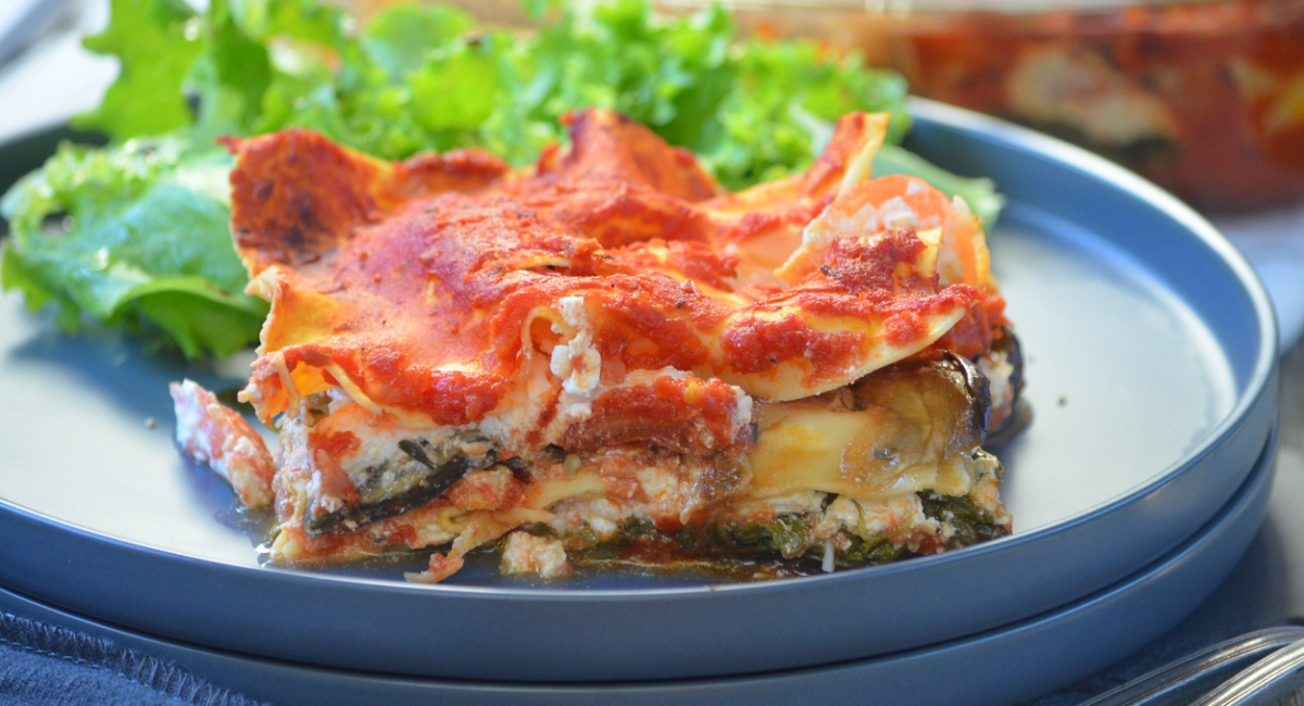 Lasagnes Tomates, Aubergines, Épinards Et Ricotta