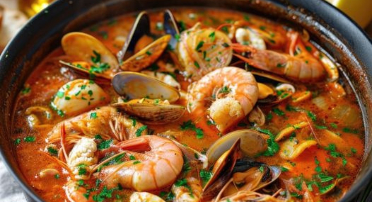 Merluza a la Marinera con Gambas y Almejas