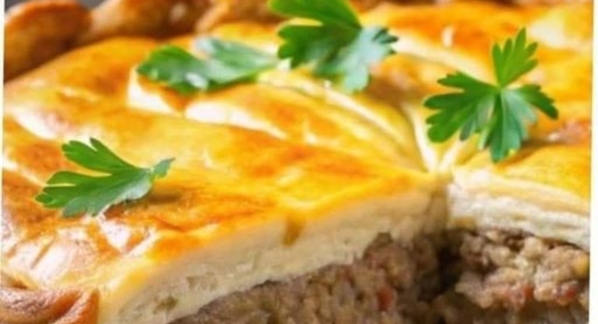 Torta de carne moída pra começar a semana com muito sabor