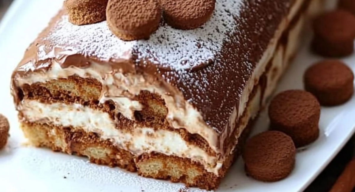Recette Simple et Facile de Bûche Tiramisu aux Spéculoos