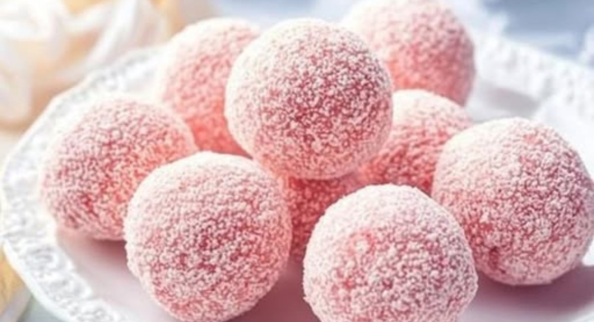 Recette truffes au chocolat blanc et biscuits roses facile