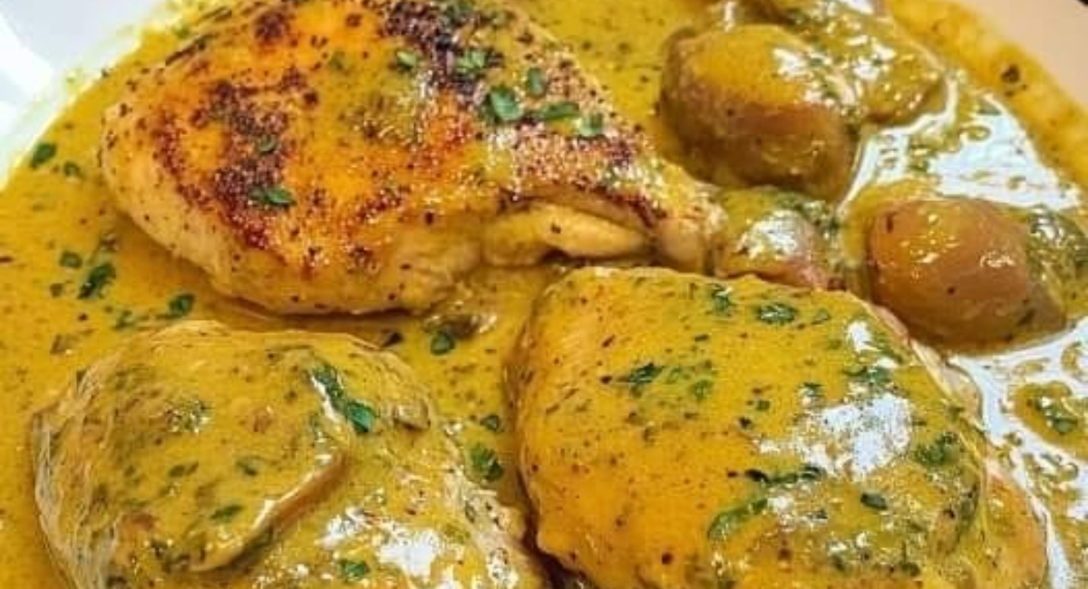 Frango com mostarda Cremoso e saboroso