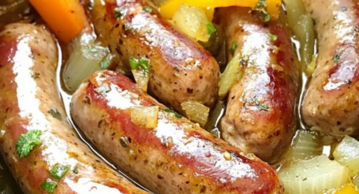 Beer Bratwurst with Onions & Peppers