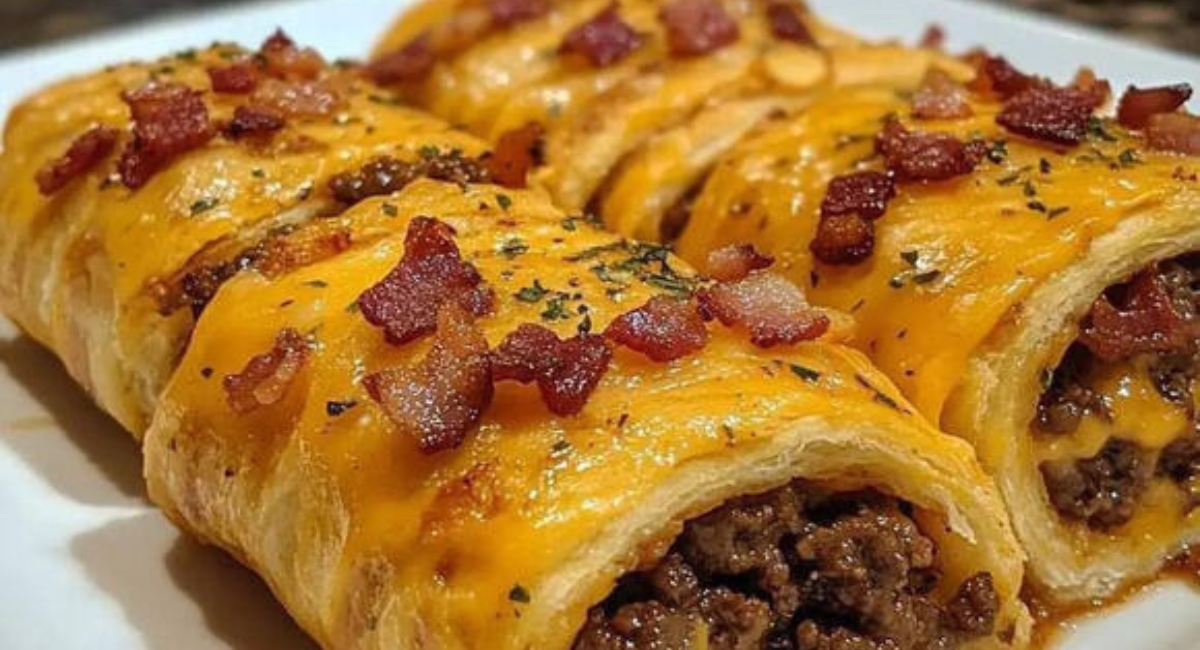 Garlic Butter Turkey Bacon Cheeseburger Rollups