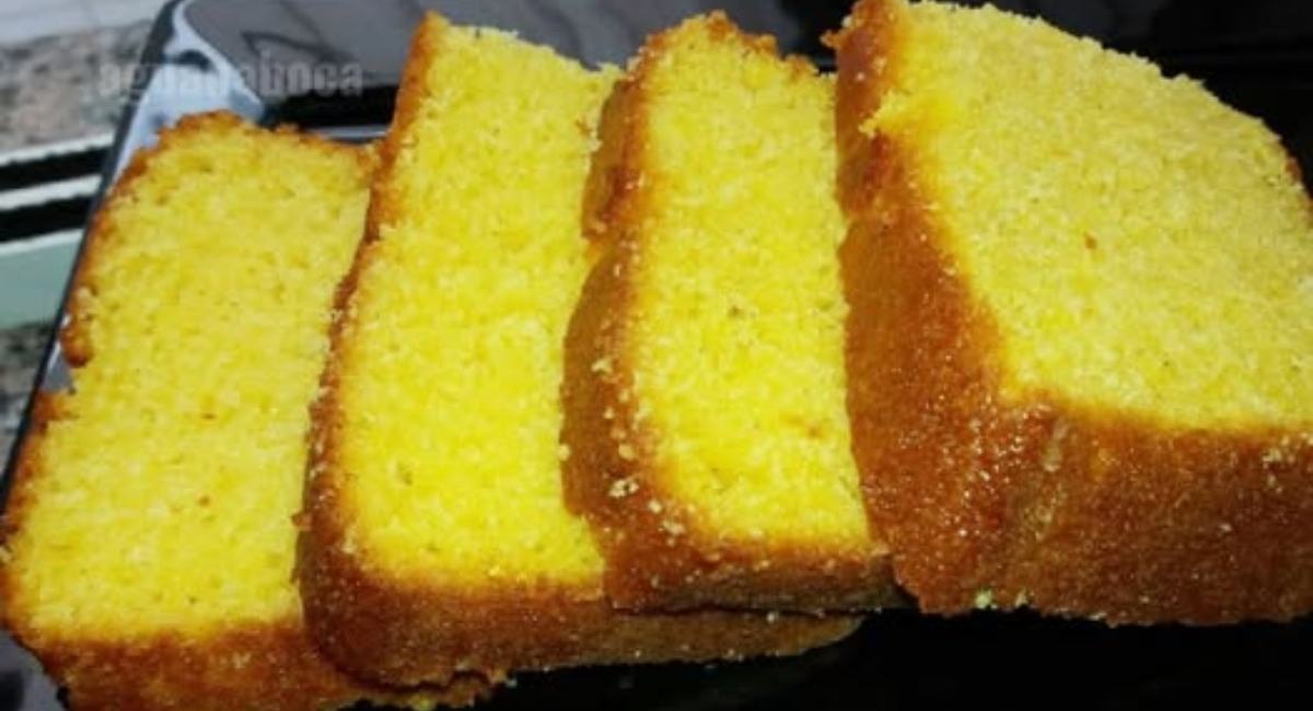 Bolo de fubá com laranja de liquidificador muito fofinho saboroso e perfeito para o lanche