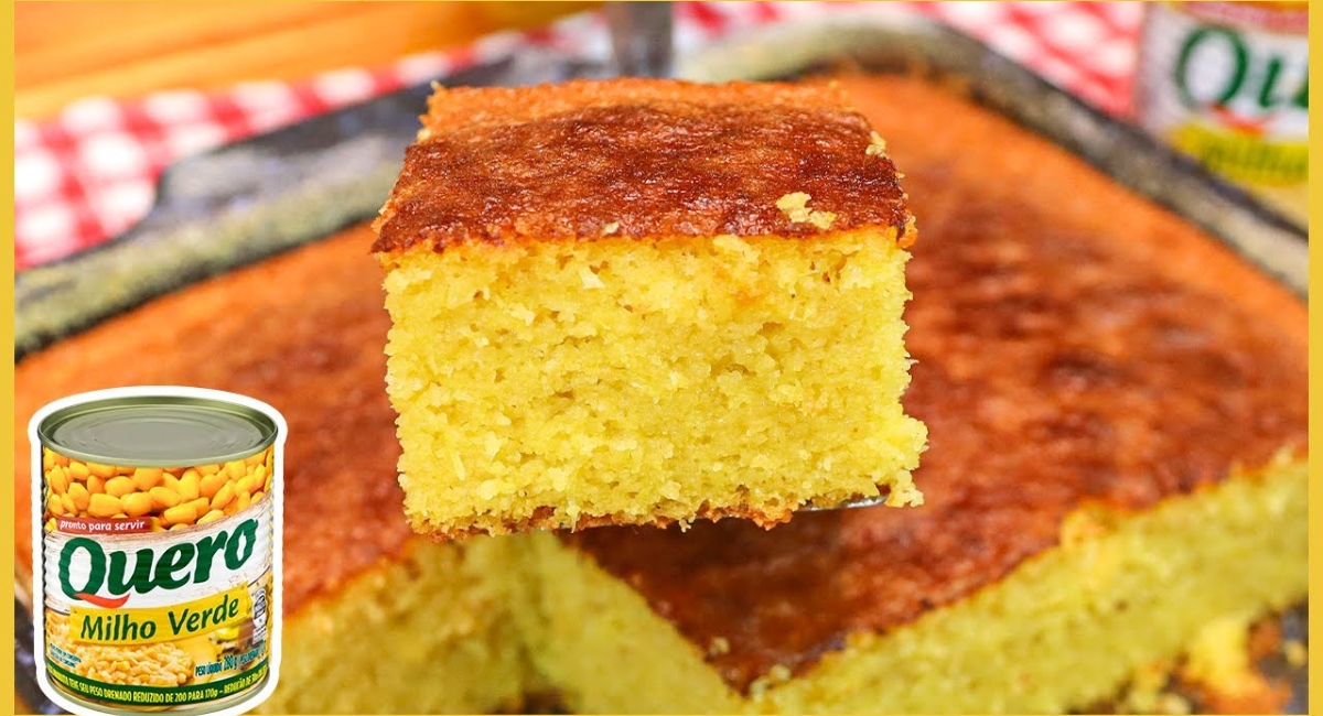Bolo de milho de latinha fofinho e molhadinho