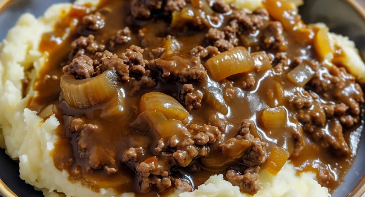 Ground Beef and Gravy Over Mashed Potatoes Recipe