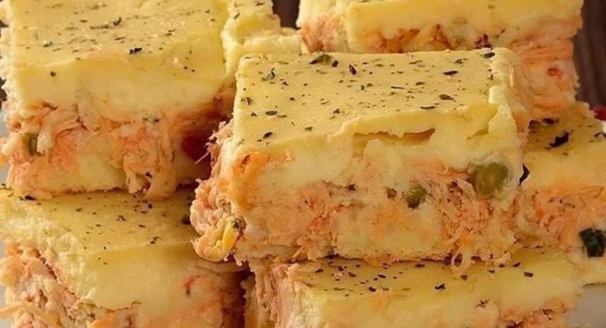 Torta cremosa de batata com frango
