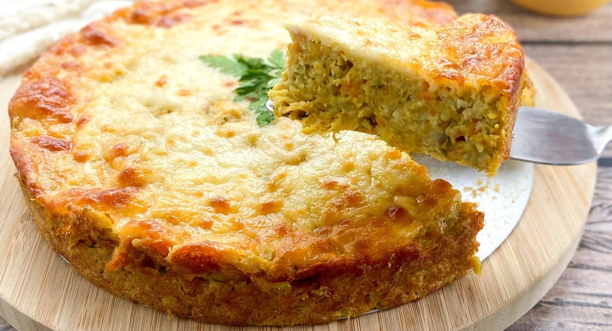 Torta salgada se couve-flor low carb