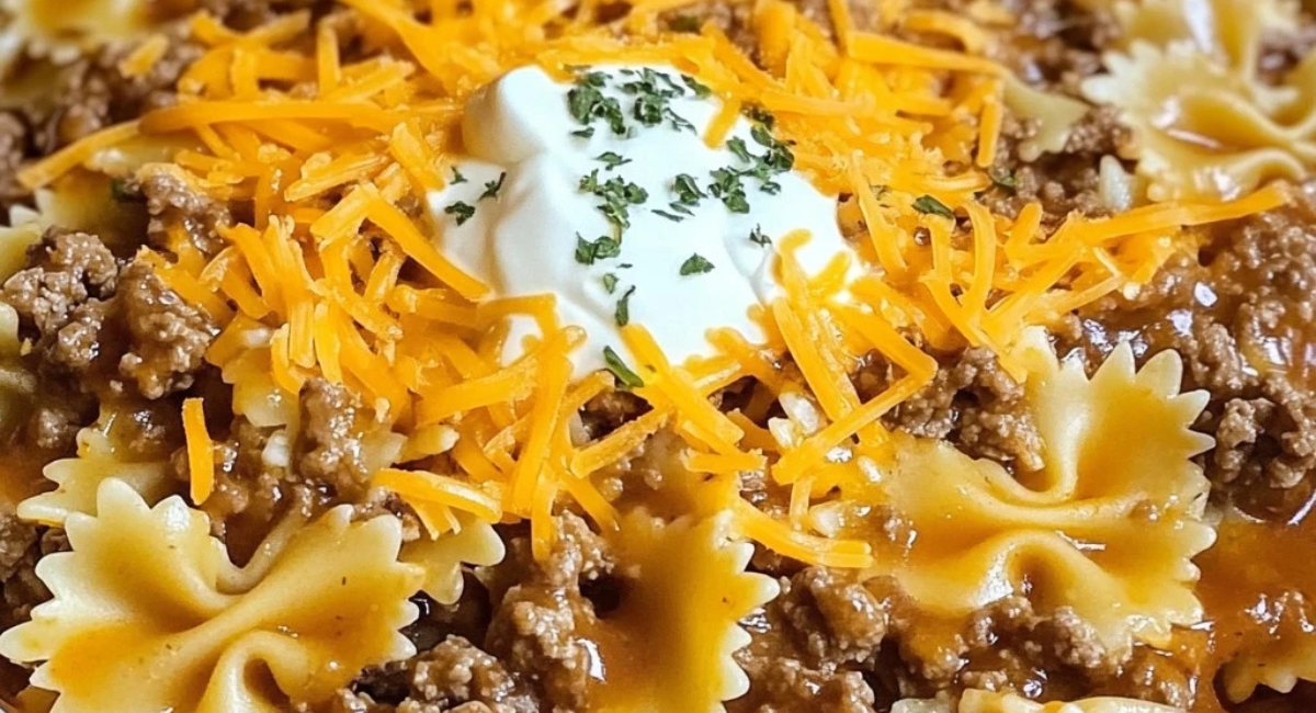 Zesty Honey BBQ Ranch Beef Bowtie Bake