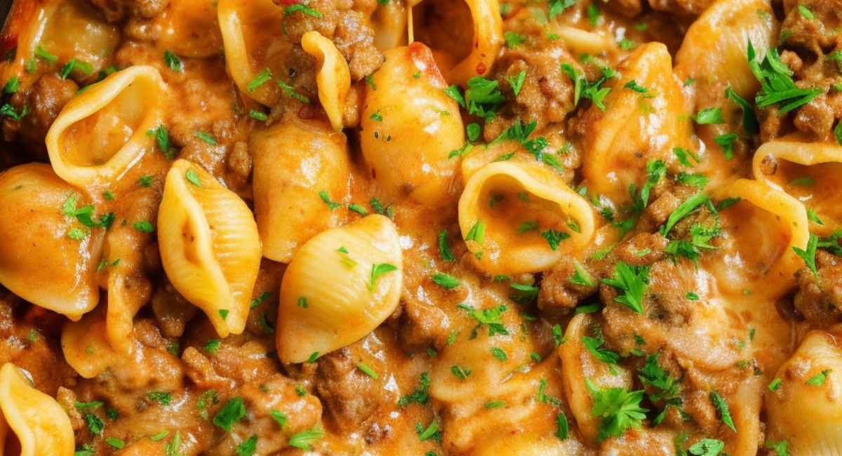 Pasta Shells with Ground Beef