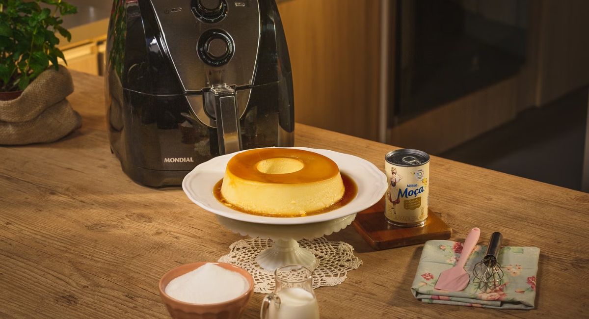 Pudim na AirFryer economiza o seu gás de cozinha e fica uma delícia