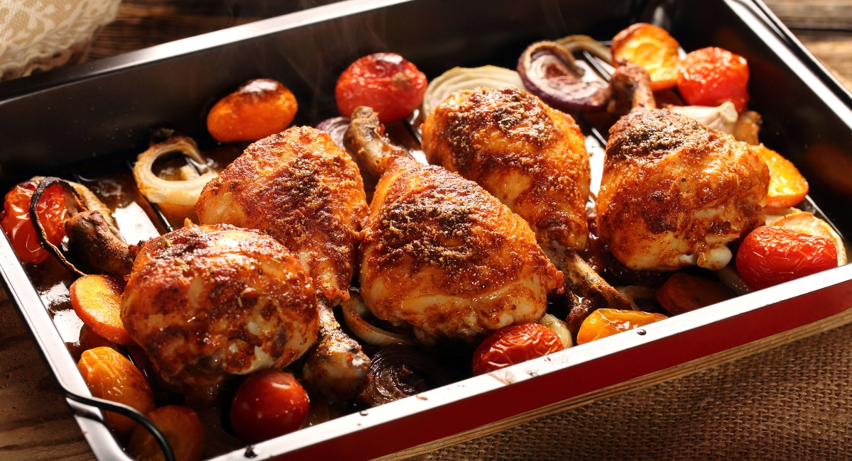 Coxa de frango assada crocante de forno