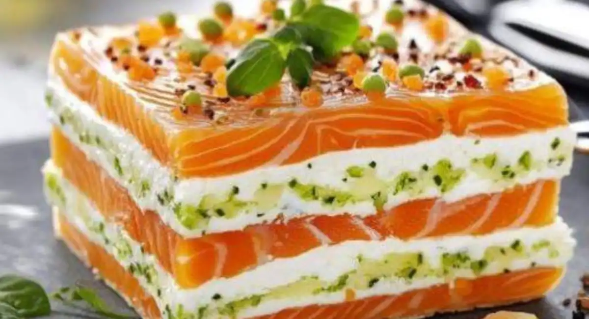 Mille-feuilles de saumon fumé au mascarpone citronné