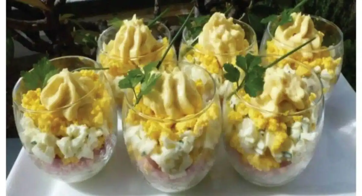 Œufs mimosa en verrines