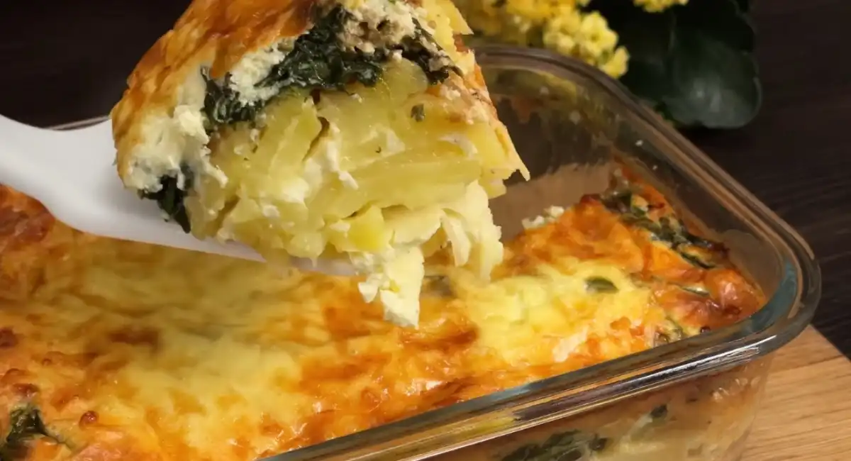 Casserole d’épinards, de pommes de terre et d’œufs