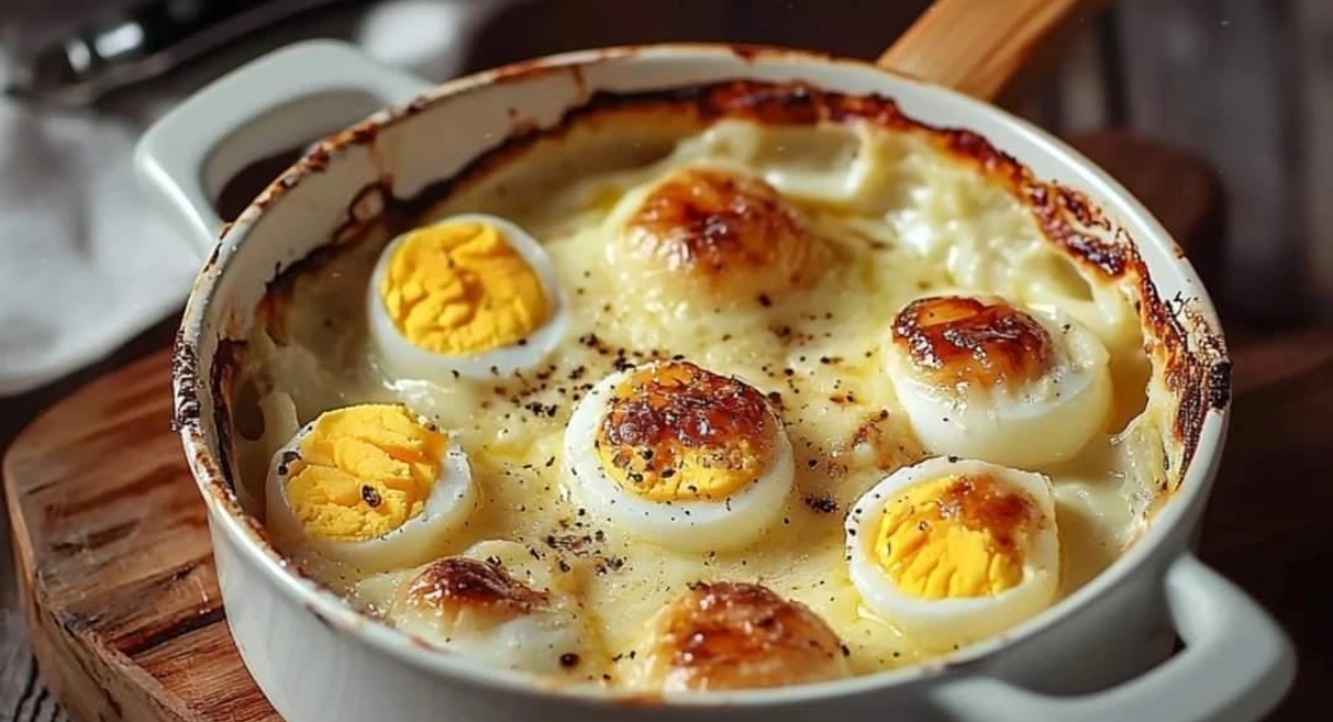 Gratin d’œufs durs à la béchamel