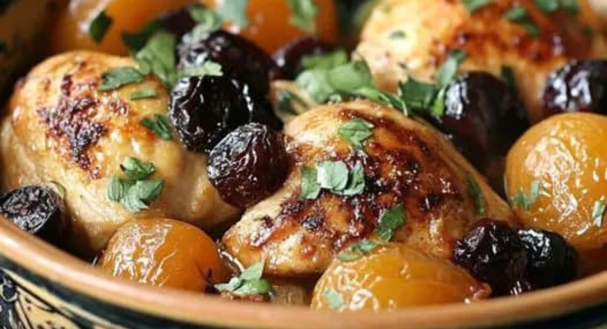 Tajine de Poulet aux Abricots et Pruneaux