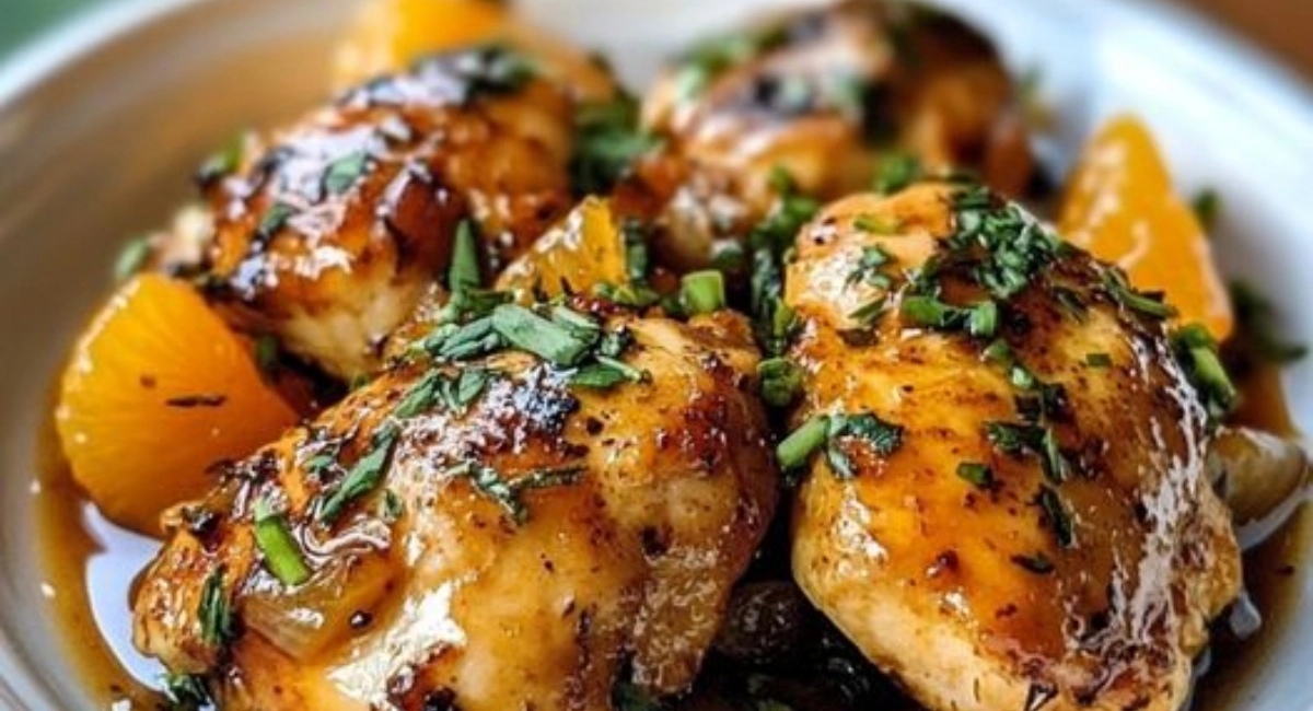 Pollo a la Naranja Con Cebolla