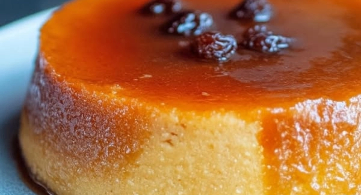 Gâteau de semoule façon grand-mère avec raisins secs et caramel