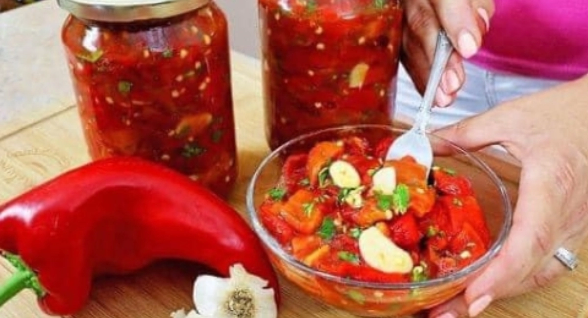 Como hacer Pimientos en escabeche con ajo