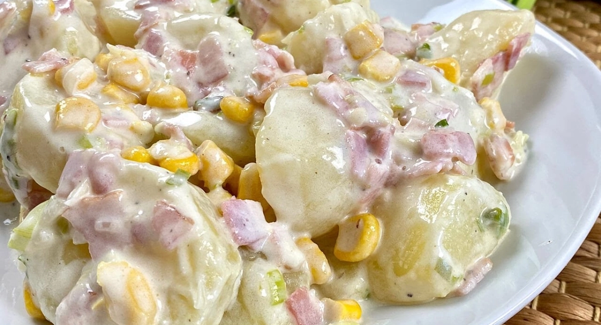 Papas con jamón y elote