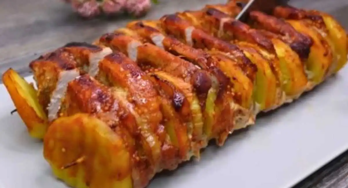 Brochettes de porc au four